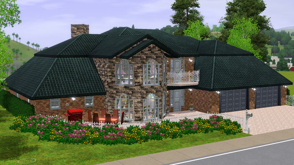 Sims 3 — Great Toke - 3br, 3ba by Flexina — Big family home with an office, washing room, livingroom, kitchen and two car