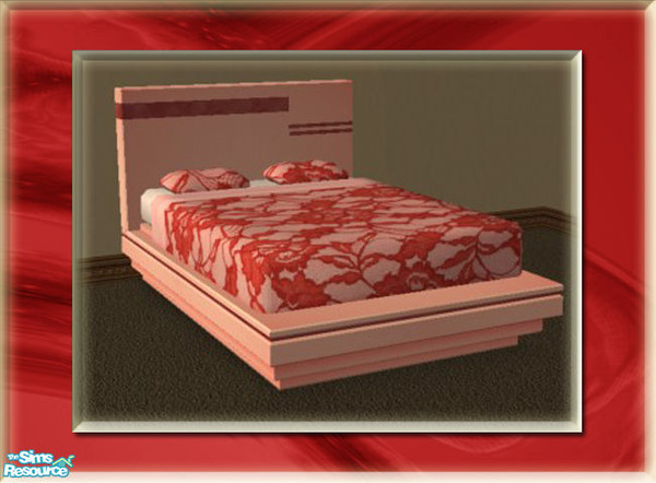 Sims 2 — A Luxurious Night\'s Sleep Bed Frame Set - Cherry by terriecason — A bed frame recolor in cherry for the