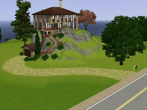 Sims 3 — Cabin on the Ocean by ltoole — 3BR, 4 Bath Cabin on the ocean. Includes master suite, attached garage, workout
