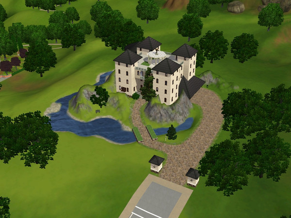 Sims 3 — Castle on the Mountain by ltoole — 5 BR, 7 Bath castle complete with roof-top courtyard, observatory, attached