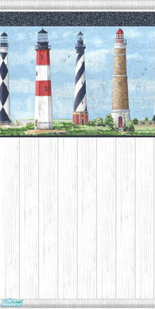Sims 2 — Tall LIghthouse Wall by Riverwillows — Cheery wall for your Marine themed kitchen or bedroom. By Riverwillows