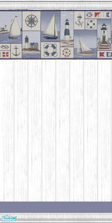 Sims 2 — Nautical Wall by Riverwillows — Cheery wall for your Marine themed kitchen or bedroom. By Riverwillows