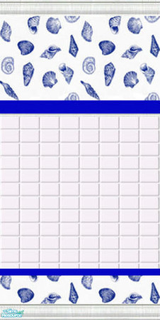 Sims 2 — Blue Shells Wallpaper by Riverwillows — A pretty wallpaper, perfect for bathroom or even your pool!! By