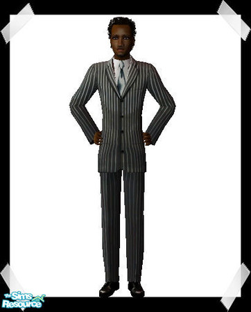 Sims 2 — Black and White Pinstripe Suit by Arbalest — Some stylish formal wear for your male sims! Enjoy! :)