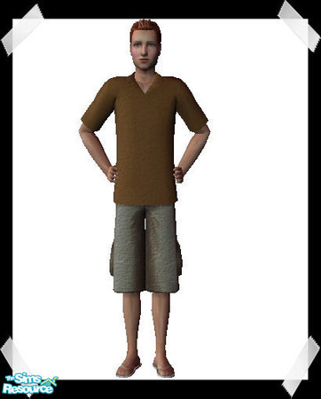 Sims 2 — Dark Khaki Shorts/Brown Polo Shirt  by Arbalest — It's summertime!!!!!! :) 