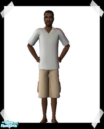 Sims 2 — Khaki Shorts/White Polo Shirt outfit by Arbalest — It's summertime!!!!!! :) 
