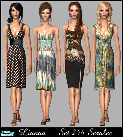 Sims 2 — Set 244 Seralee by Lianaa — Set 244 Seralee - 4 new dresses