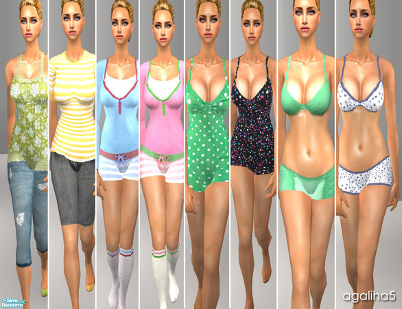 Sims 2 — Well Rounded Sims Clothing Set by agaliha5 — This set is a recolor of the great mesh made by Dr.Pixel. This set