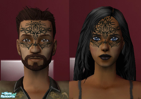 Sims 2 — Tribal Face by IronTrooper — Tribal Face is Costume Makeup for all ages and genders.Black color.Looks better
