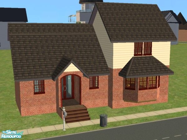 Sims 2 — Beacon Falls  Starter by lechapeau — Built on a small flat lot, a very basic house but with a little room to