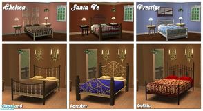 Sims 2 — Wrought Iron Beds by Dgandy — Here are the wrought iron beds and bedding I made for TS3 made for TS2. The