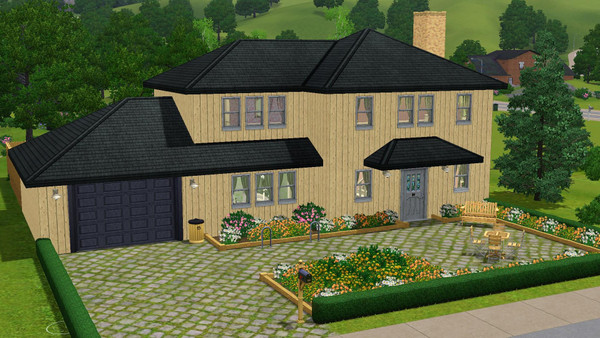 Sims 3 — Old Shine - 2br, 2.5ba by Flexina — A familyhome with a kitchen and livingroom, backyard with barbeque space.