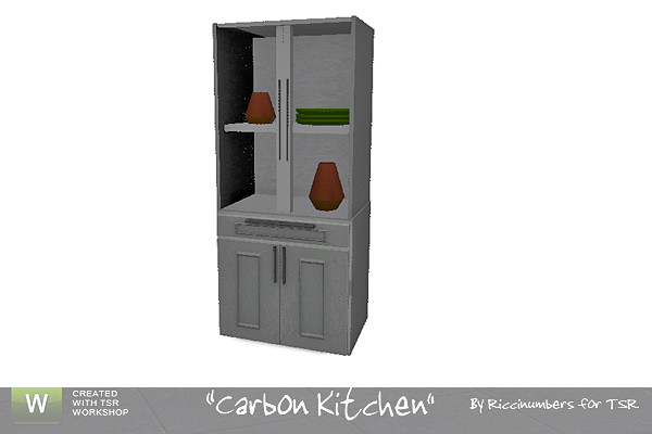 Sims 3 — Carbon Kitchen Cabinet 2 by TheNumbersWoman — Because the need was there for a Cabinet 2. By RicciNumbers at