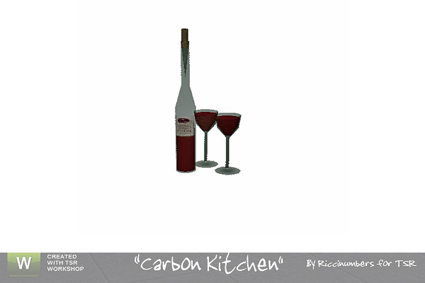 Sims 3 — Carbon Kitchen Wine Bottle by TheNumbersWoman — Enjoy a little wine for your food, a litte for the food and a