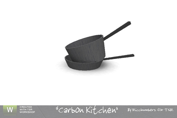 Sims 3 — Carbon Kitchen Pots by TheNumbersWoman — A Little Kitchen Deco. By RicciNumbers at TSR.