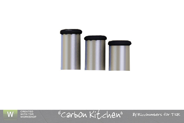 Sims 3 — Carbon Kitchen Canisters by TheNumbersWoman — More Deco, we never get enough! By RicciNumbers at TSR.