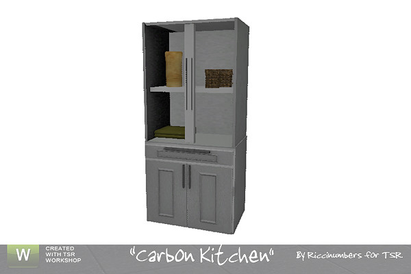 Sims 3 — Carbon Kitchen Deco Cabinet by TheNumbersWoman — To add Depth of purpose....or something. By RicciNumbers at