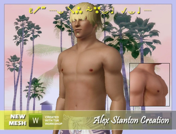 Sims 3 — Nude top with pectoral muscles by alex_stanton1983 — That you wish to show your muscles on the beach, in the