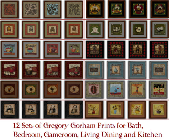 Sims 3 — Gregory Gorham Wall Sets SMALL by ahundley — Painting series featuring various Gregory Gorham paintings in