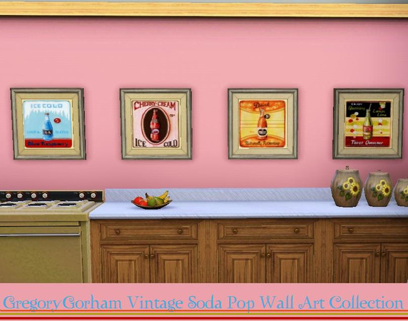 Sims 3 — Gregory Gorham Vintage Soda Pop Bottle Wall Art by ahundley — Gregory Gorham Vintage Soda Pop Bottle Wall Art