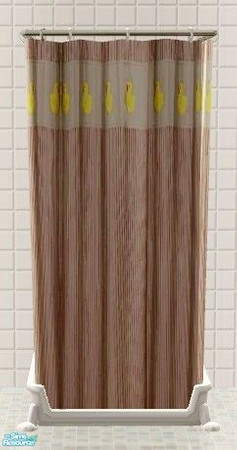 Sims 2 — Ducky Bathroom Set - Country Shower Curtain by Riverwillows — A matching set of small window, tub, and shower