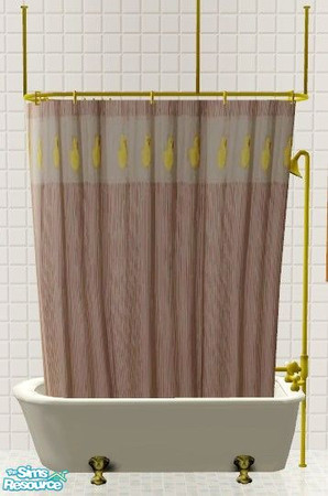 Sims 2 — Ducky Bathroom Set - Shower Tub Curtain by Riverwillows — A matching set of small window, tub, and shower