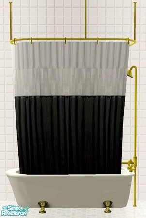 Sims 2 — Oreo Bathroom Set - Shower Tub Curtain by Riverwillows — A matching set of small window, tub, and shower