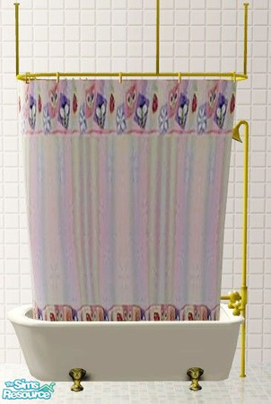 Sims 2 — Bugs Bathroom Set - Shower Tub Curtain by Riverwillows — A matching set of small window, tub, and shower