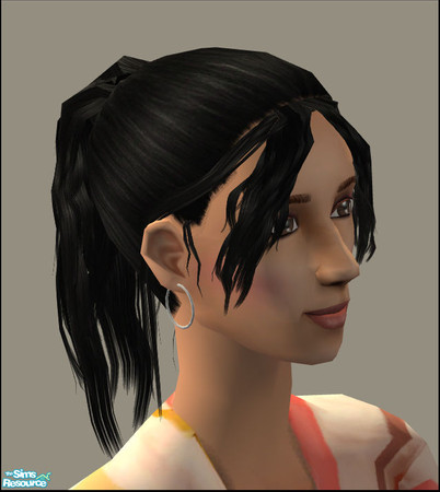 Sims 2 — Curly Ponytail 3 - Black by sim_man123 — Black recolor of my Curly Ponytail 3. Available for all ages except YA.