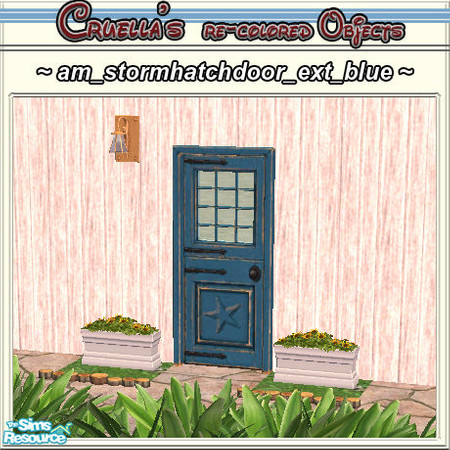 Sims 2 — am_stormhatchdoor - Am Stormhatchdoor Ext Blue by Cruella — Blue exterior door, featuring a star panel.