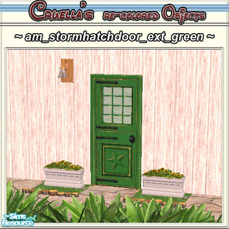 Sims 2 — am_stormhatchdoor - Am Stormhatchdoor Ext Green by Cruella — Green exterior door, featuring a star panel.