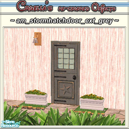 Sims 2 — am_stormhatchdoor - Am Stormhatchdoor Ext Grey by Cruella — Grey exterior door, featuring a star panel.