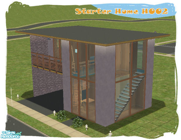 Sims 2 — Starter Home H002 by Helena — This modern house is for two, it\'s quite small, but there is a lot of space