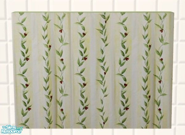 Sims 2 — Leaves Bathroom Set - Other Side Window Curtain by Riverwillows — A matching set of small window, tub, and