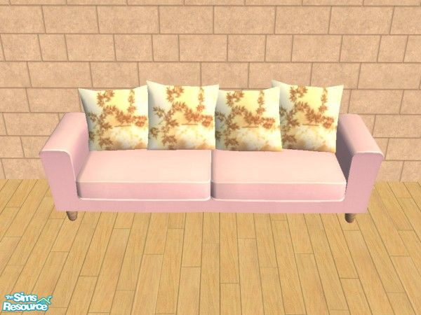 Sims 2 — Pink Orchid Living Room Set - Sofa by carrie8abug — Pink recolor of Holy Simoly\'s \'Arizona\' set, accented