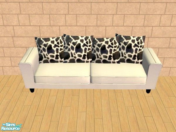 Sims 2 — \'Cow Print\' Living Room Set - Sofa by carrie8abug — Recolor of Holy Simoly\'s \'Arizona\'set - done in white