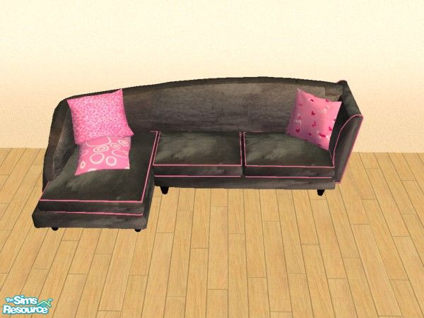 Sims 2 — Pink and Gray Living Room - Sofa by carrie8abug — Recolor of Sims in Paris living room 3 - done in gray and