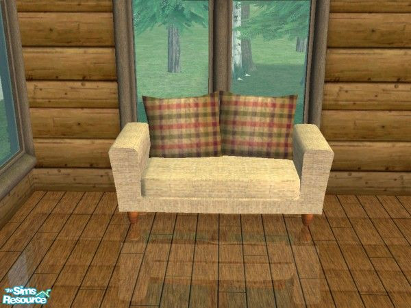 Sims 2 — \'Beige and Plaid\' Recolor - Holy Simoly \'Arizona\' - Loveseat by carrie8abug — Recolor of Holy Simoly\'s