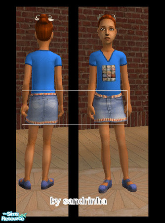 Sims 2 — SM Girls Skirt_06 by sandrinha — No mesh needed. Enjoy!