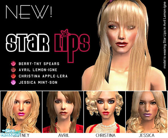 Sims 2 — Star Lips! by 06bek — Perfectly plump, gorgeously glossy! Star Lips... inspired by your favourite stars!