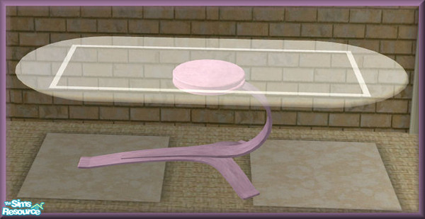 Sims 2 — NK TC46 Living Large LR Coffee Table by MoMama — Clear glass coffee table with purple base.