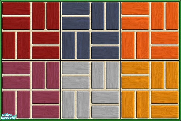 Sims 2 — Colorful Knotwood Patio Tile w White Mor by Agent420 — Some awesome Colorful Wood Patio Tiles with nice White