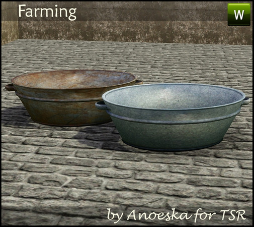 Sims 3 — Farming Washtub Large by AnoeskaB — Large washtub, part of the Farming Set. TSRAA.