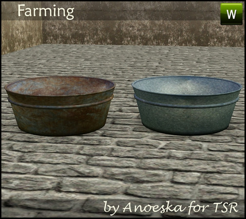 Sims 3 — Farming Washtub Small by AnoeskaB — Small washtub, part of the Farming Set. TSRAA.