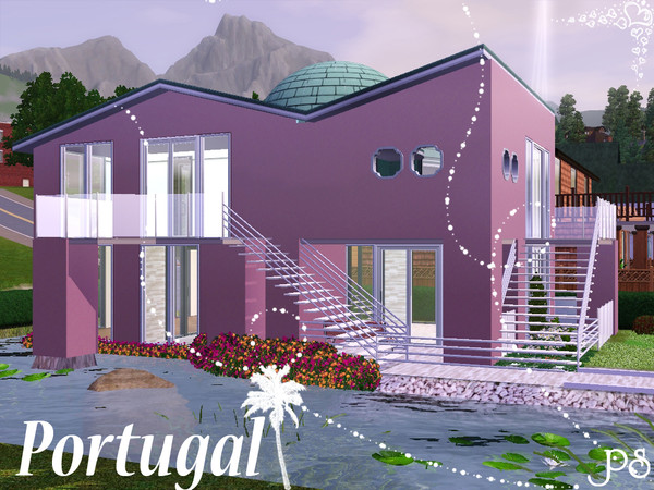 Sims 3 — Portugal by TSR Archive — Portugal This is a cute and stylish house:) It has also a big pond 