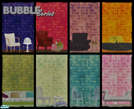 Sims 2 — V# Bubble Wall Series -8in1 by vidia — V# Bubble Wall Series
