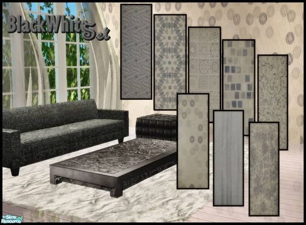Sims 2 — BlackWhite WallPaper - 8in1 by vidia — BlackWhite WallPaper
