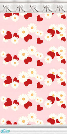 Sims 2 — Heart & Daisy Wallpaper Prints4 by cm_11778 — This is a fun wallpaper set just in time for the Valentine