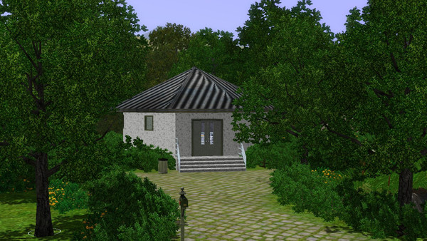 Sims 3 — Buzz Bunker - 2br, 1ba by Flexina — A family home with a party space, kitchen, livingroom, trainingroom, office,