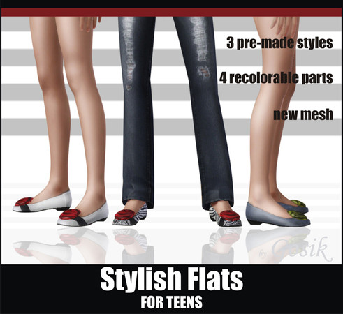 Sims 3 — Stylish Flats FOR TEENS by Gosik — Stylish Flats FOR TEENS